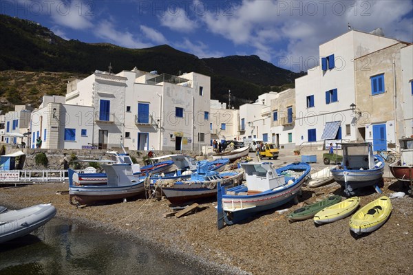 Fishing boats in the port of Marettimo