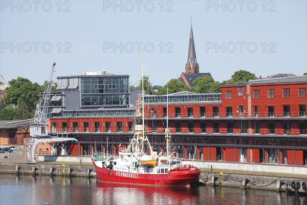 Lightship Fehmarnbelt at the Hansa harbour with Mediadocks