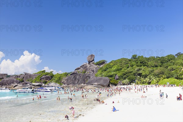 Bathing beach and sail rock