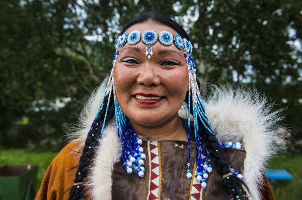 Traditional dressed Koryak woman