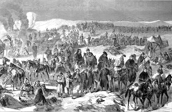 Disarmament of troops of the Bourbacian army at Les Verrieres in Swiss territory on 2nd January 1871