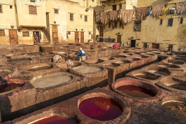 Leather dyeing tanks