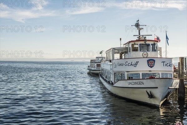 Excursion boat on Lake Constance at the pier