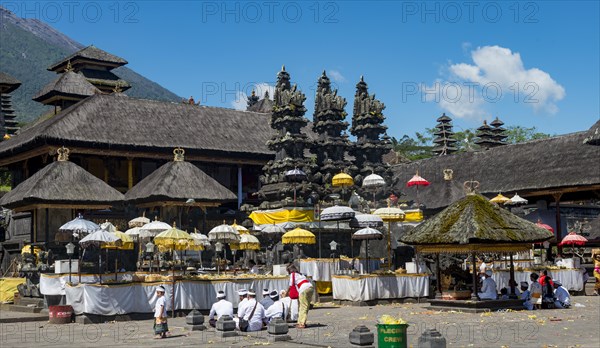 Believers praying in temple