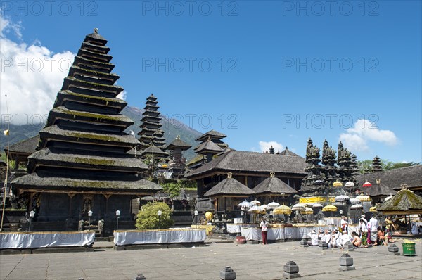 Believers praying in temple