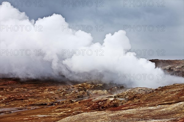 Water vapour in the geothermal area Gunnuhver