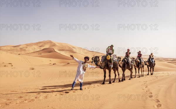 Tourists with Bedouin guide