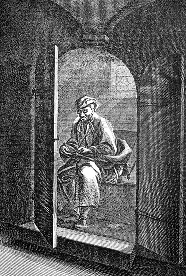 Student sitting on toilet