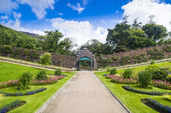 Walled victorian garden in Kylemore abbey