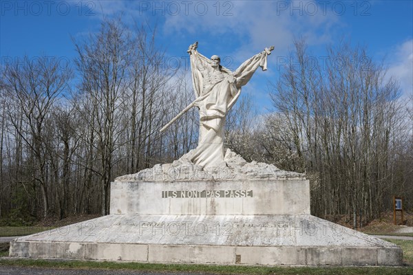 Monument with skeleton statue