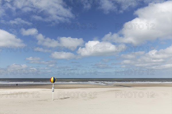 Sandy beach with marked beach section