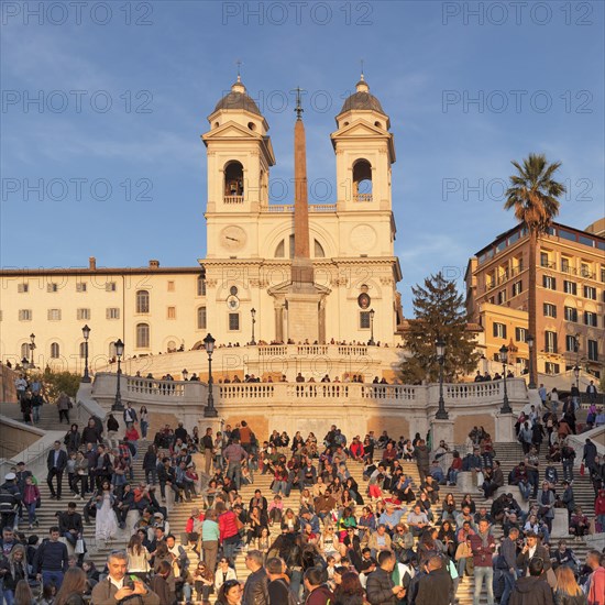 Spanish stairs with church Santa Trinita dei Monti