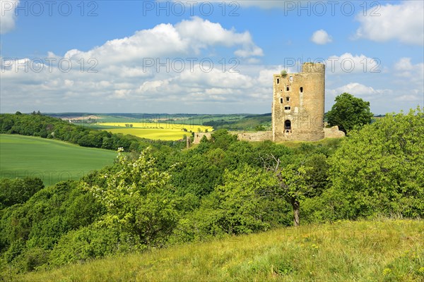 Landscape with ruin of Arnstein Castle