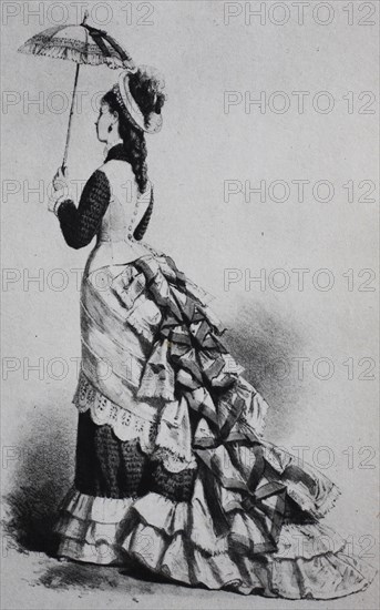 Woman wearing a Cul de Paris or bustle