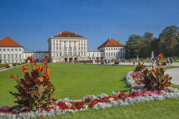 Park with flower beds