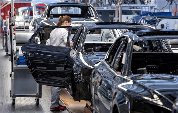 Assembly line Audi A4 and A5 at the Audi AG plant in Ingolstadt Bavaria Germany