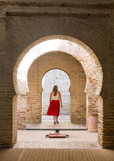 Woman with red dress