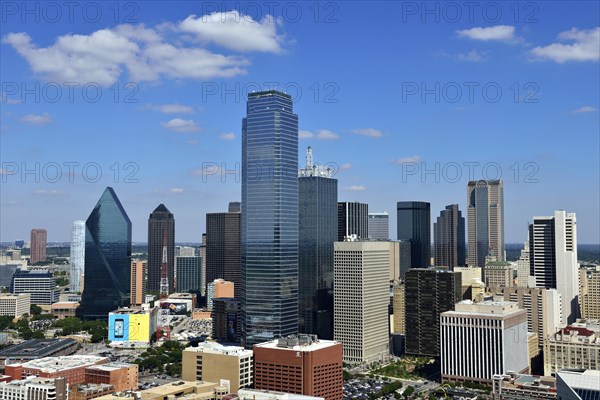 View from Reunion Tower on skyline with skyscrapers