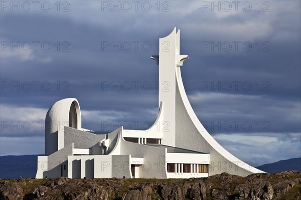 Modern white church