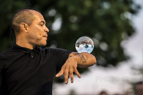 Juggler with crystal ball