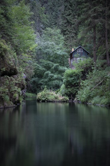 Small house in the Edmundsklamm at the river Kamnitz