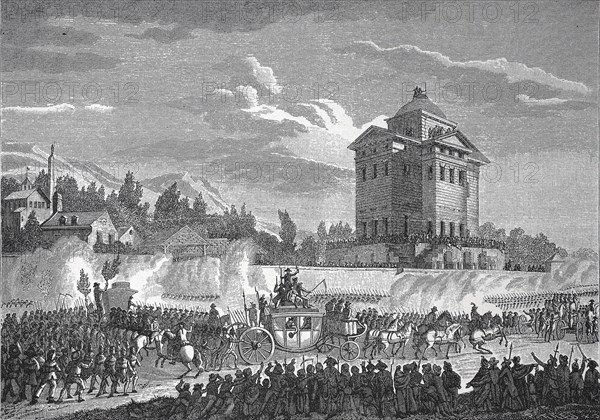 The return of the French King Louis XVI. from Varennes to Paris on June 25