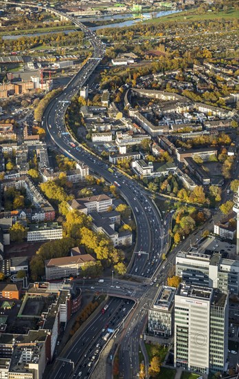 Motorway A59 between station forecourt and motorway junction A59 and A40