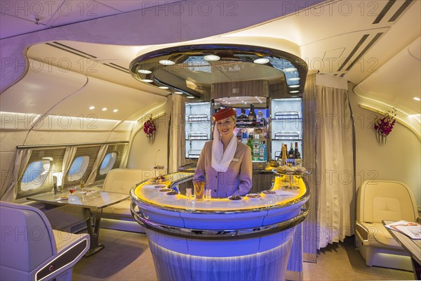 Airline Emirates presents new on-board bar for the Airbus A380