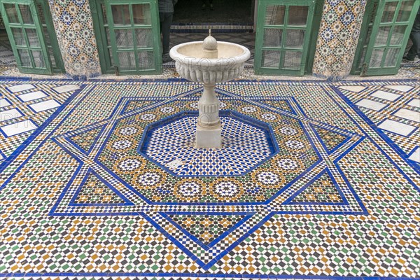 Mosaic floor with fountain