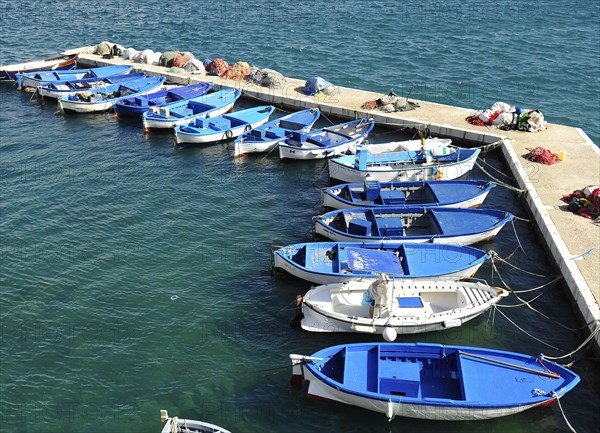 Port with fishing boats