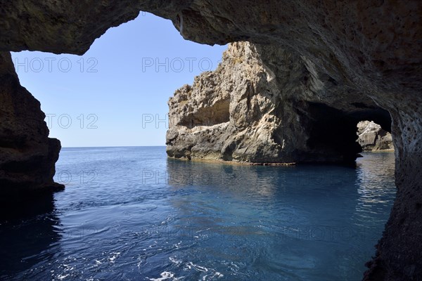 View from the sea cave Grotta Perciata