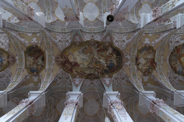 Vaulted ceiling with frescos by the Asam brothers