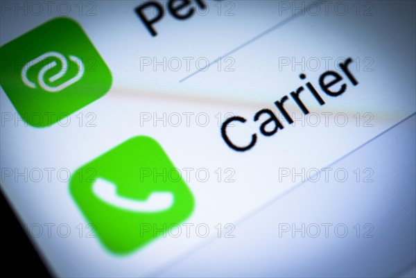 Carrier settings displayed on an iPhone