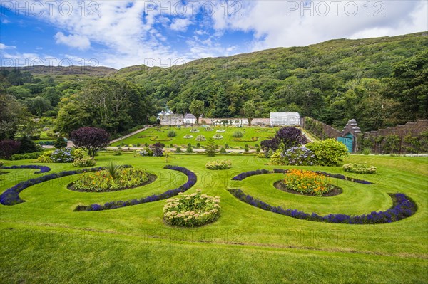 Walled victorian garden in Kylemore abbey