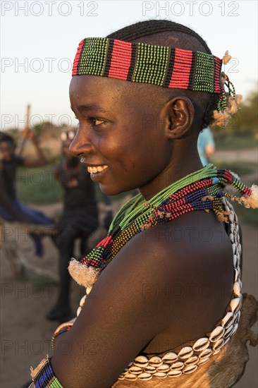 Young married woman with head and necklace