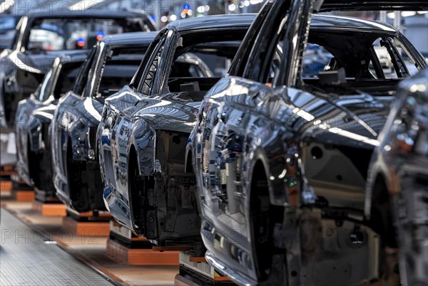 Assembly line Audi A4 and A5 at the Audi AG plant in Ingolstadt Bavaria Germany