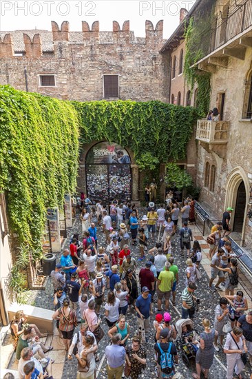 Tourists in the courtyard