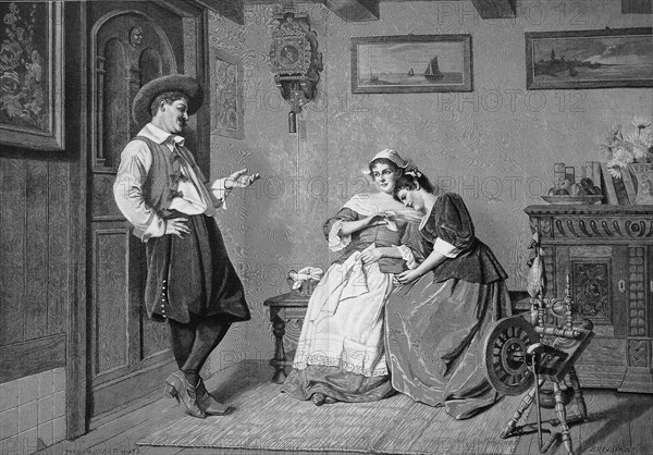 Situation in a living room in 1850