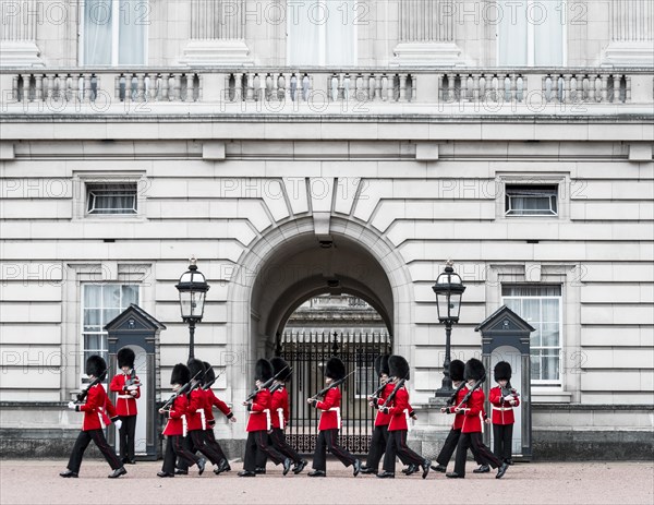 Guardsmen of the Royal Guard with bearskin cap