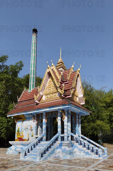 Colorful painted crematorium in Wat Pa Thamma Utthayan