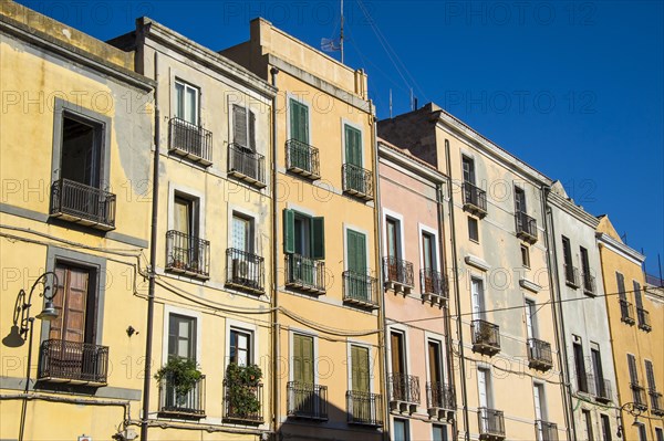 Old housefront in the upper town of Cagliari