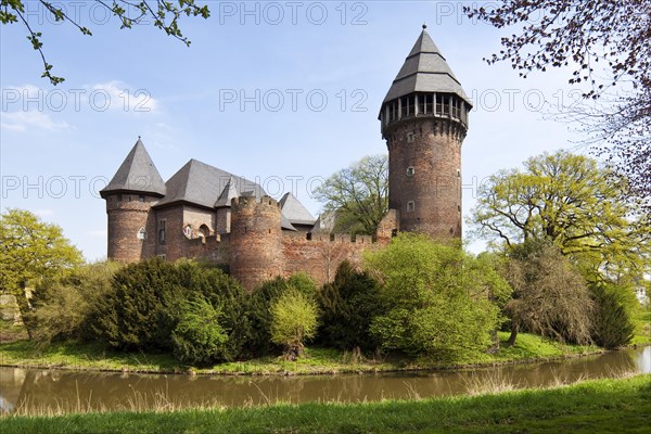 Linn moated castle in spring