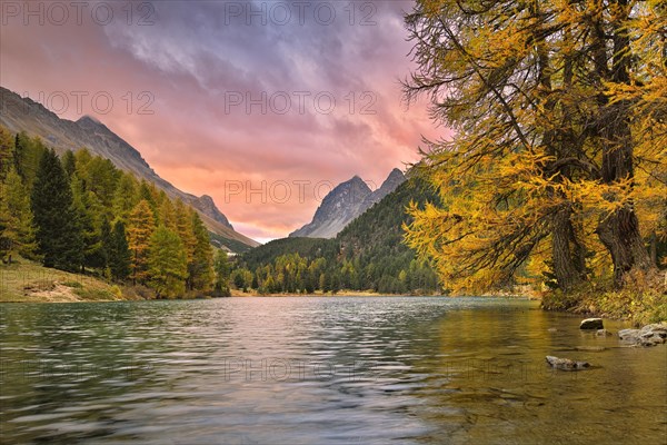 Sunrise at Lake Palpuogna in autumn