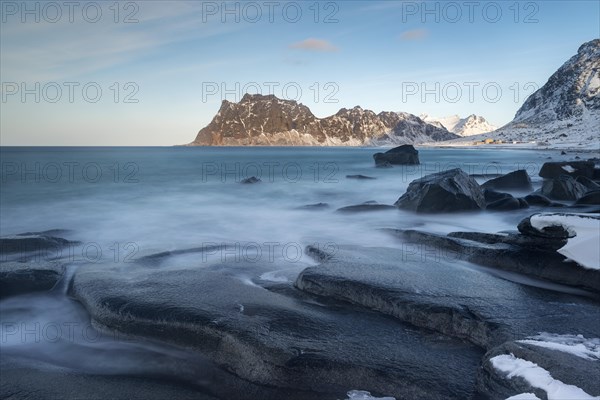 Icy Uttakleiv Beach