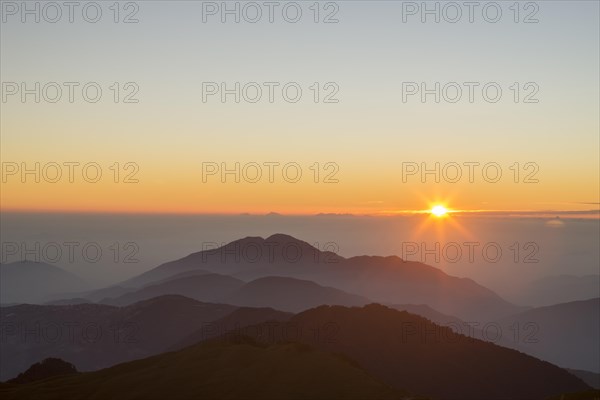 Sunset over the Hehuanshan Mountains