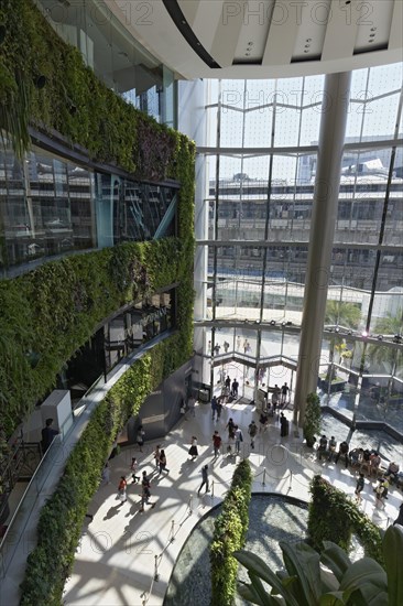 Atrium with green facade