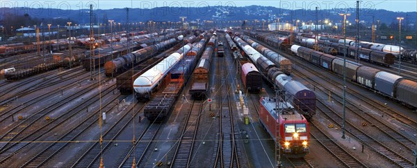 Panorama train formation facility in the suburb of Vorhalle