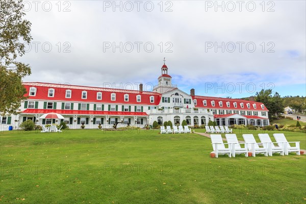 Hotel Tadoussac at the mouth of the Saguenay Fjord into the St. Lawrence River