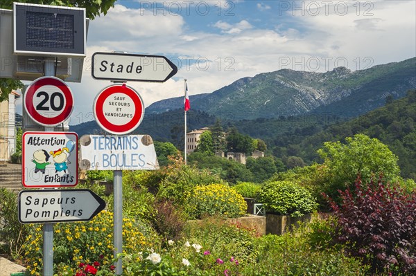 Signs in front of Vauvenargues Castle