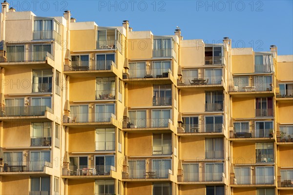 Apartment building and balconies